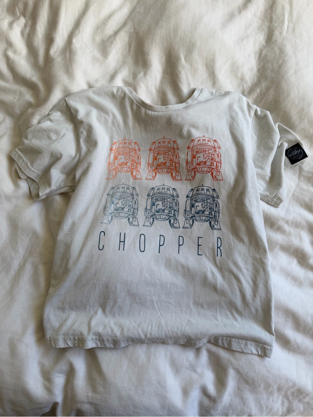 Star Wars Chopper Graphic Tee - White with Orange & Blue Print